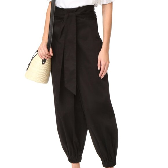 Alexis Janes Black Wide Leg Pants Joggers Belted Harem High Rise Extra Small XS - Picture 4 of 13